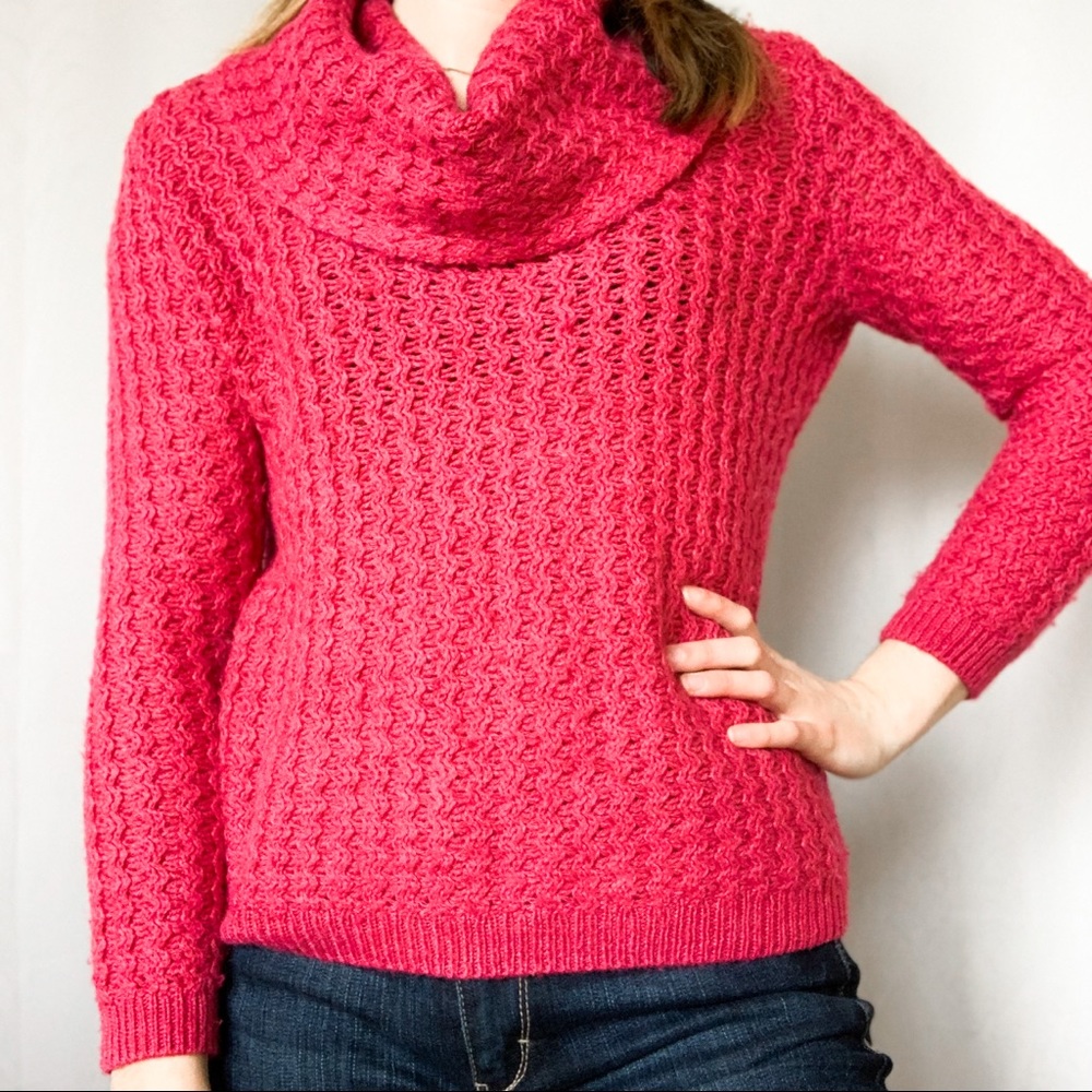 Pink Banana Republic cowl neck sweater